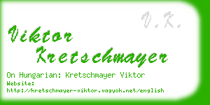 viktor kretschmayer business card